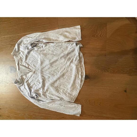 Sandro Tops - Sandro Paris Light Gray Long Sleeve V-Neck Top Size 1